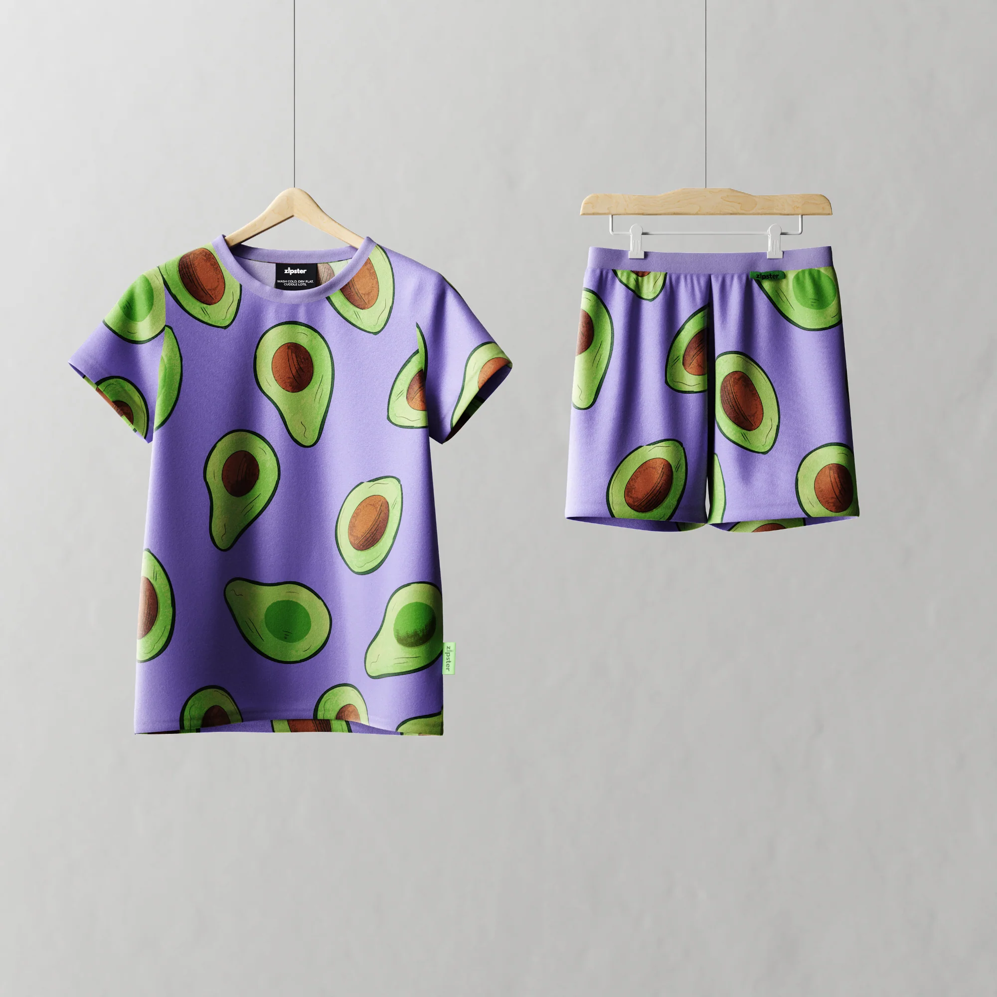 Children's Shortie PJ Set Avocado – Image 2