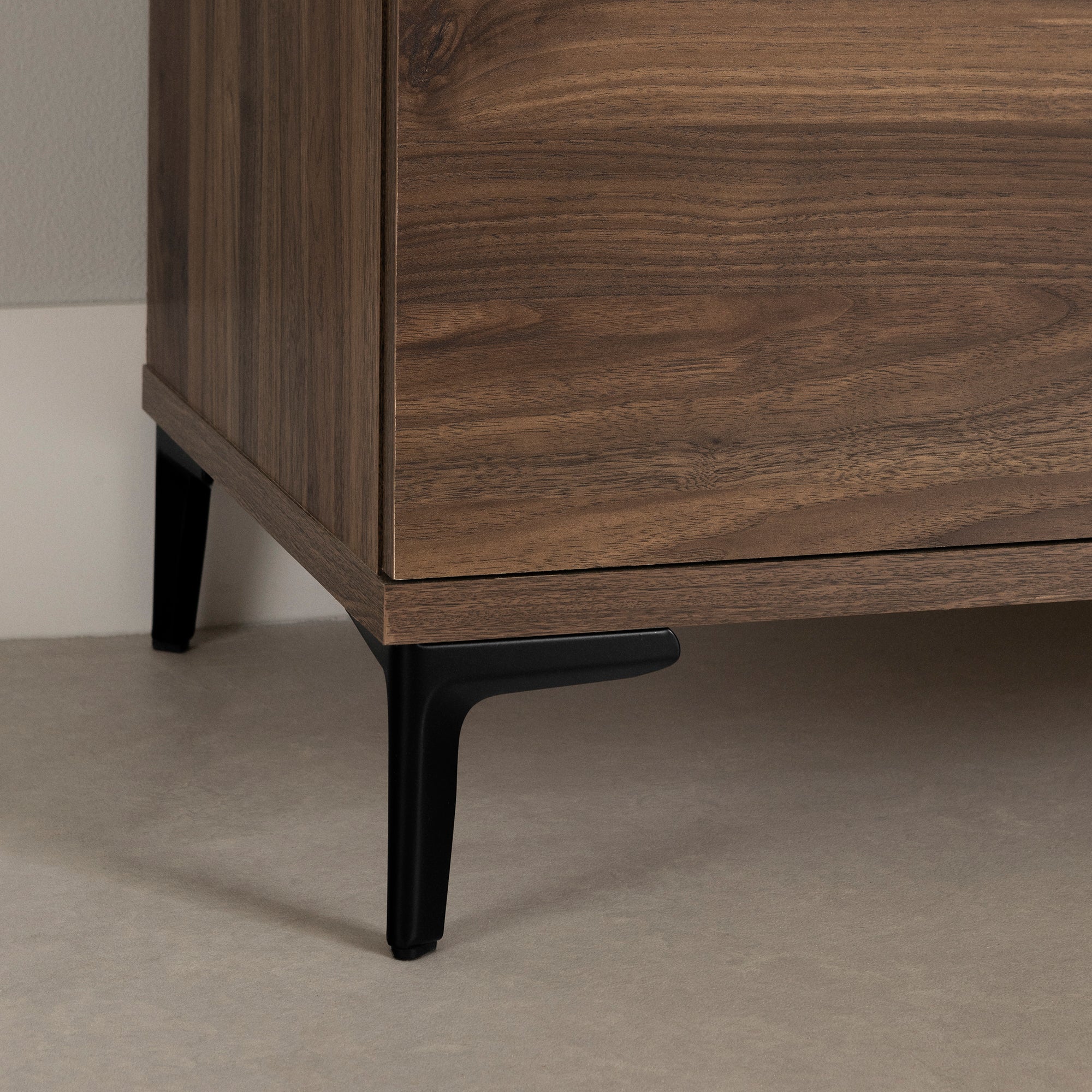 Armoire penderie avec portes et tiroir Musano - Noyer naturel – Image 4