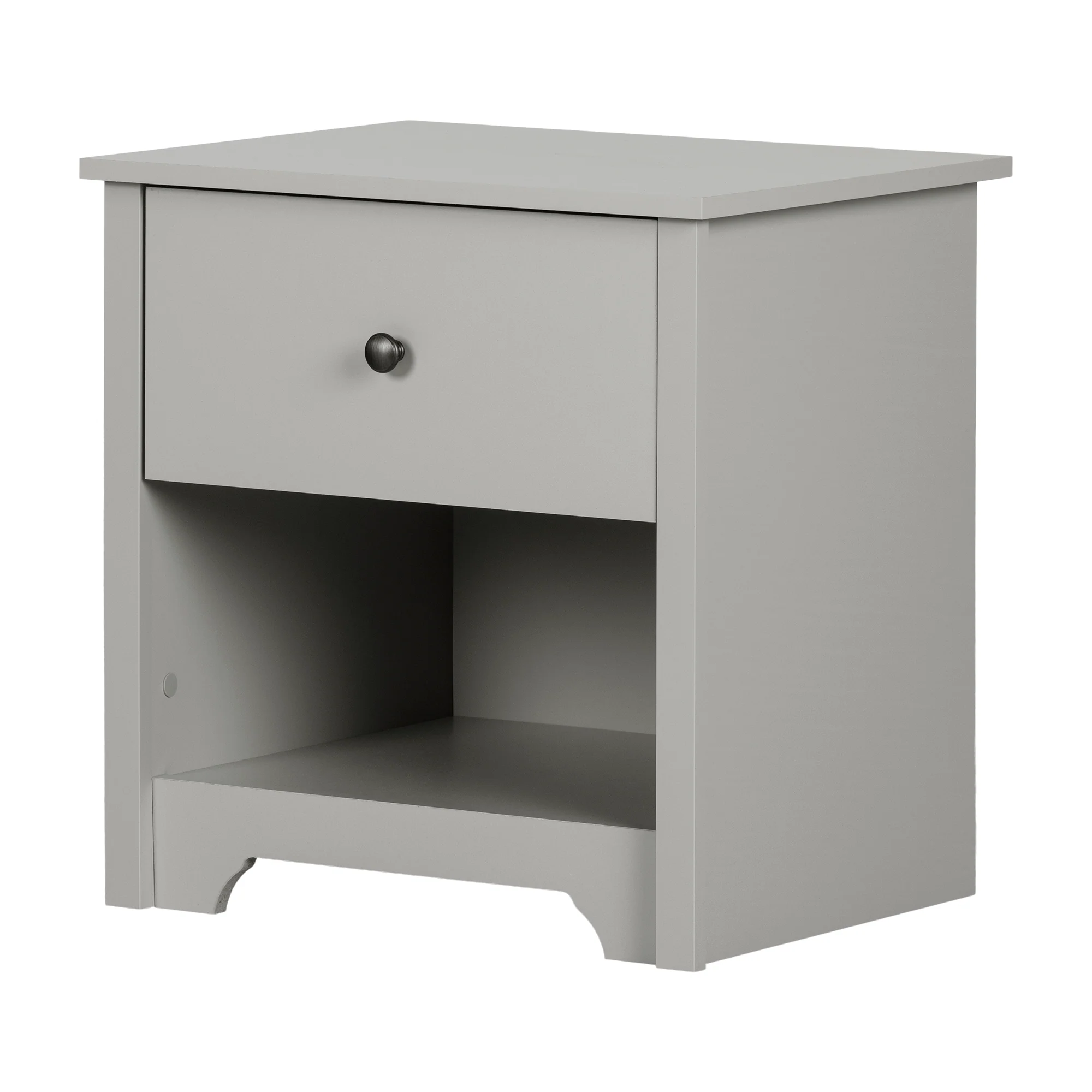 Table de chevet 1 tiroir Vito -Gris clair – Image 2