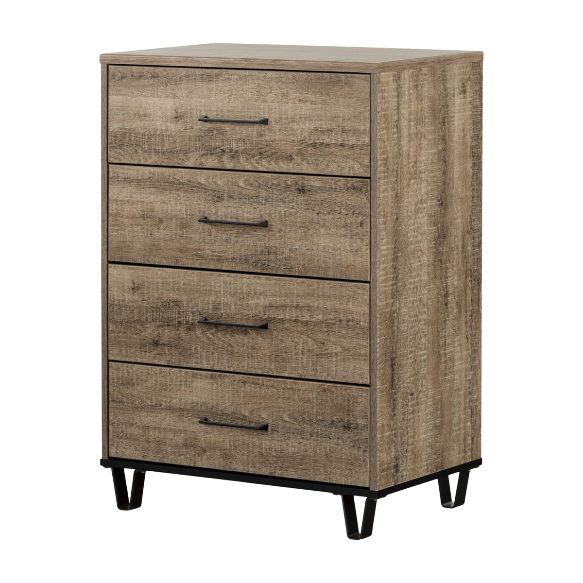 Commode 4 tiroirs Arlen -Chêne vieilli – Image 3
