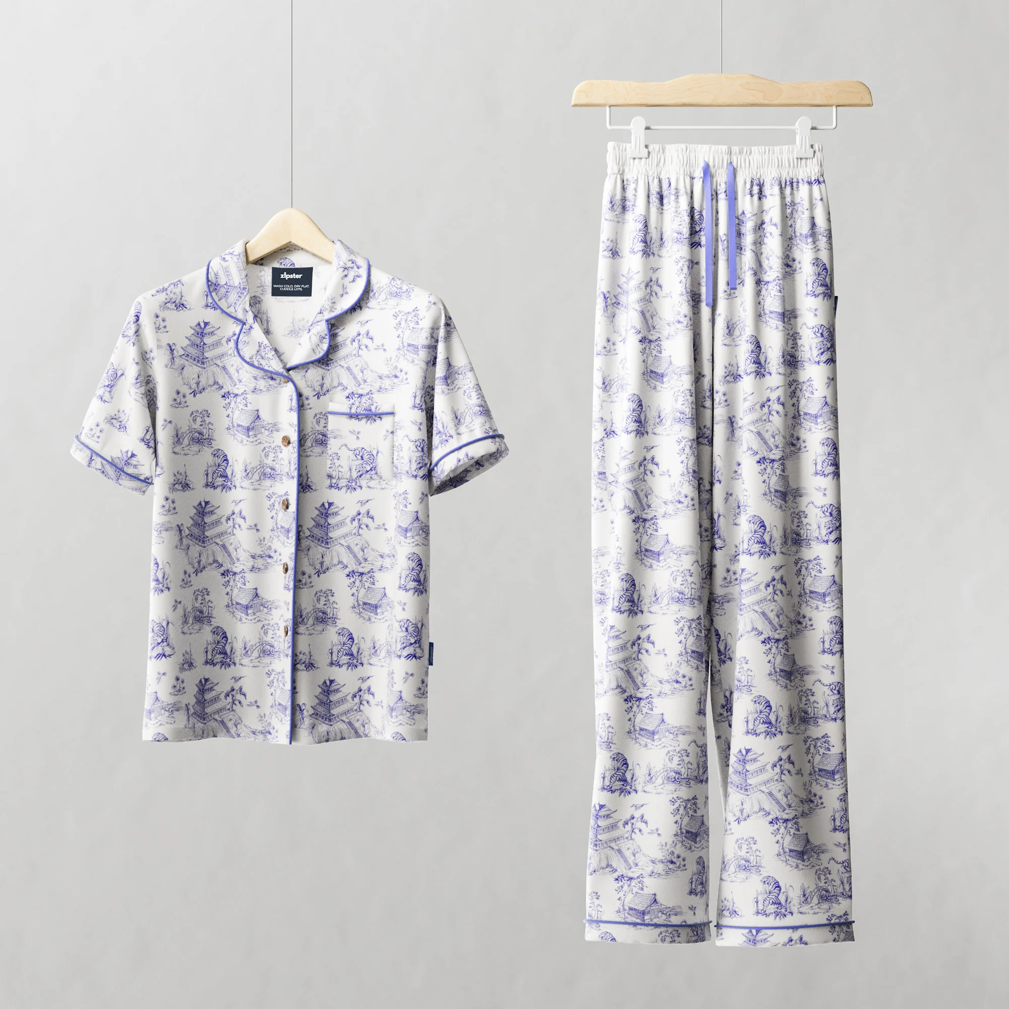 Ladies Toile de Jouy Pyjamas Set – Image 2