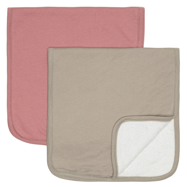 Ensemble de 2 serviettes pour le rot - Lotus et Taupe – Image 2