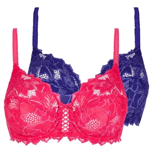 Lot de 2 soutiens-gorge Duo Arum Rose Fluo & Bleu Royal