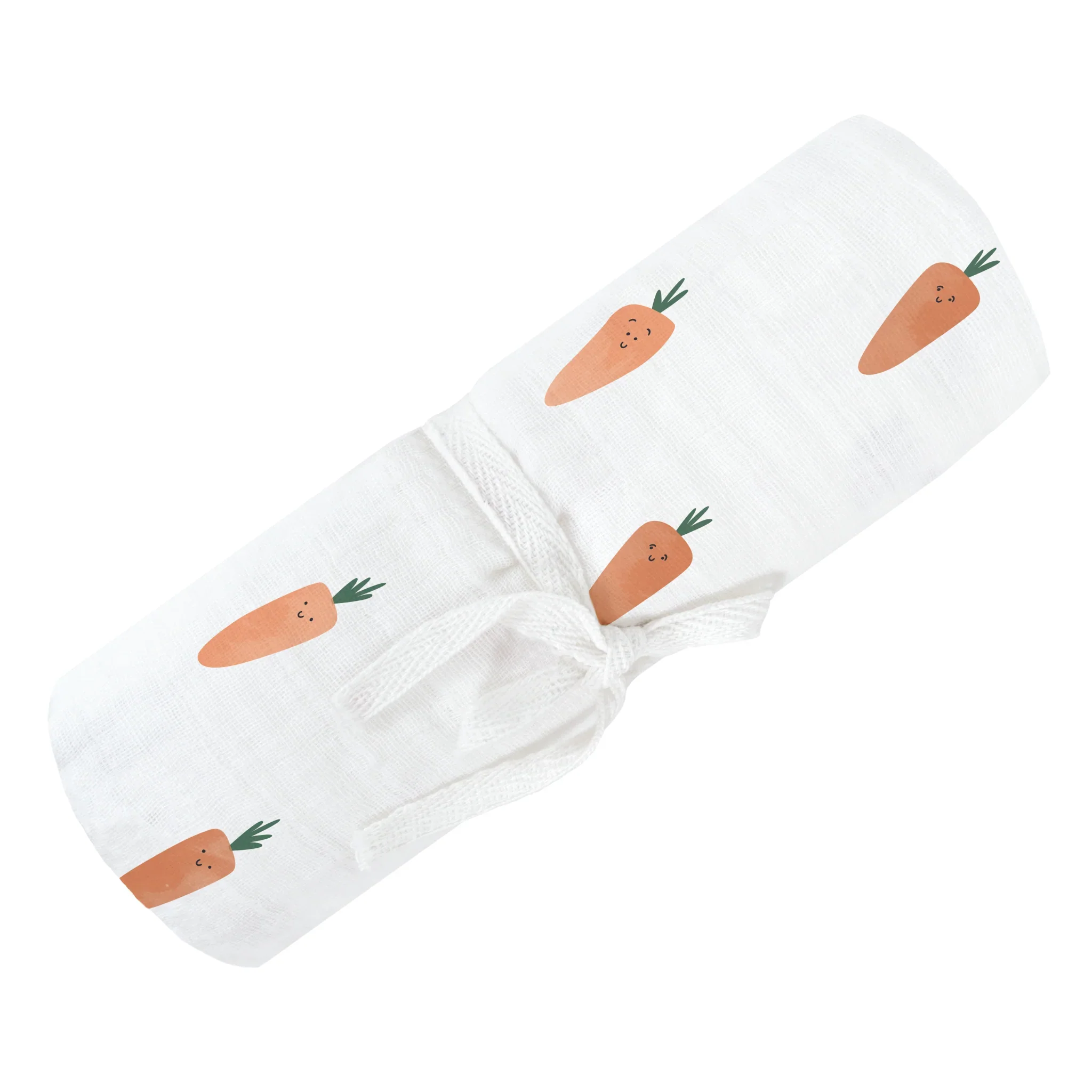 Couverture mousseline de coton - Carottes – Image 2