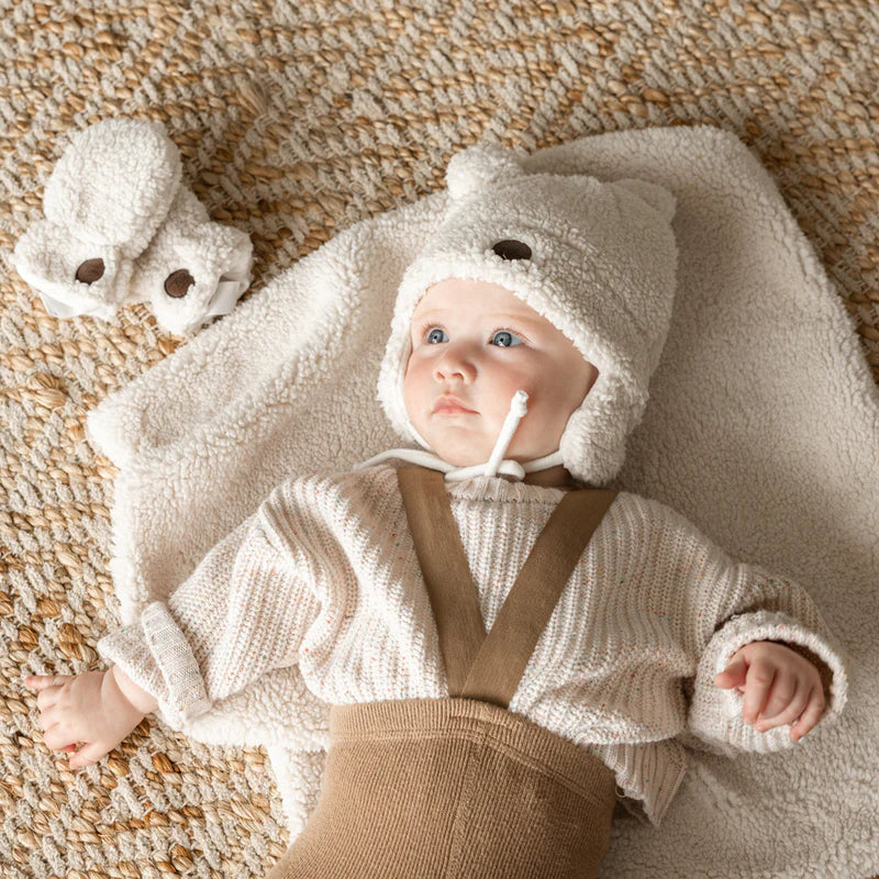 Coffret cadeau Coulou Ourson Sherpa 4 accessoires 0-6 mois- Crème – Image 7