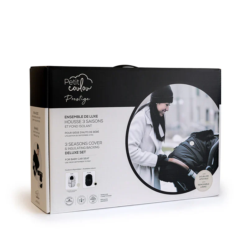 Ensemble de luxe : housse 3 saisons pour siège d'auto & fond isolant - Noir éclipse – Image 3