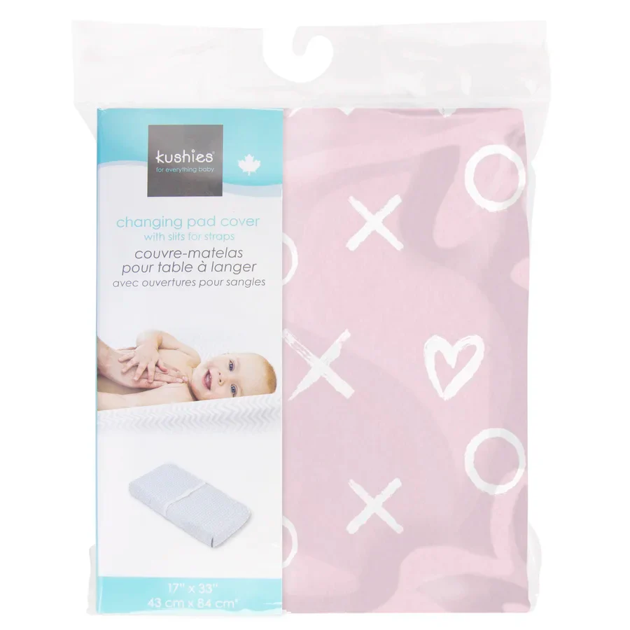 Housse pour matelas à langer avec ouverture pour sangles - XO Rose – Image 2
