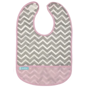 Bavoir imperméable - Chevrons rose