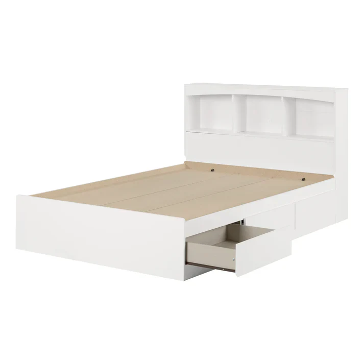 Ensemble lit matelot et tête de lit bibliothèque double 54" Step One - Blanc solide – Image 2