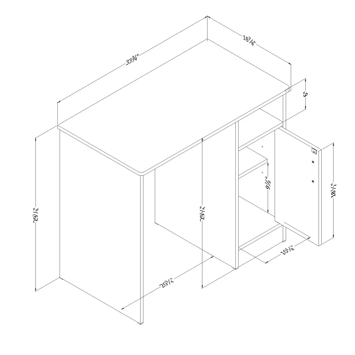 Bureau de travail Axess - Blanc solide – Image 2