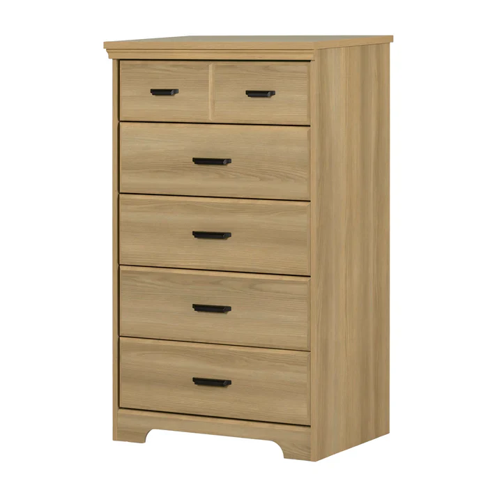 Commode 5 tiroirs Versa - Frêne naturel