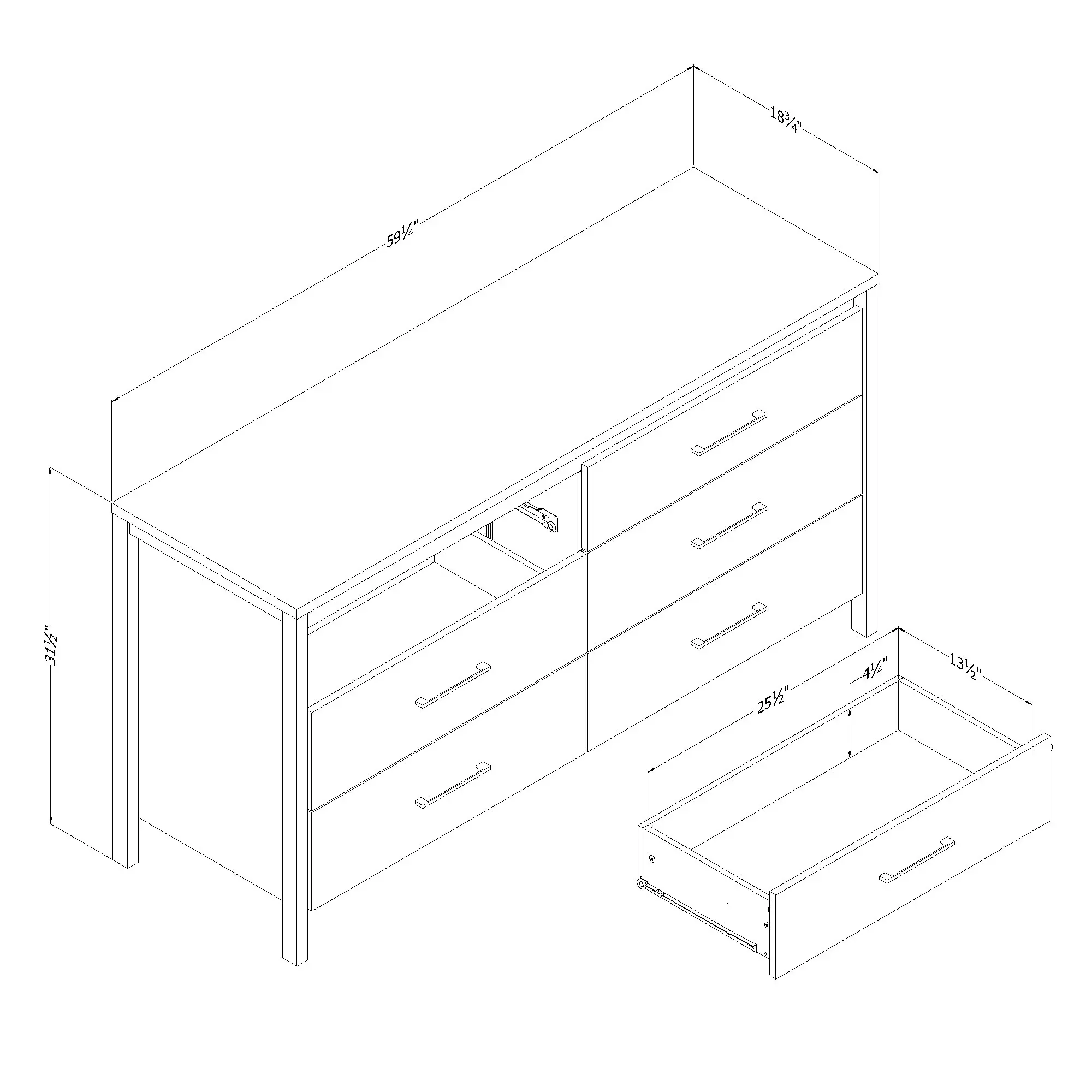 Bureau double 6 tiroirs Gravity - Blanc Pure – Image 8