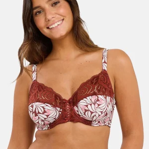 Soutien-gorge emboîtant Amélie Print Imprimé Floral Rouge Cabernet