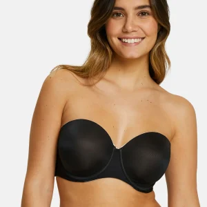 Soutien-gorge bandeau avec armatures Unseen Noir / Blush