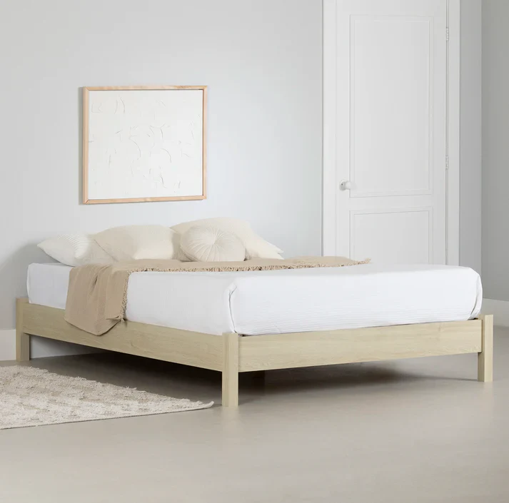 Lit plateforme, sommier non requis Step One Essential - Chêne blanchi